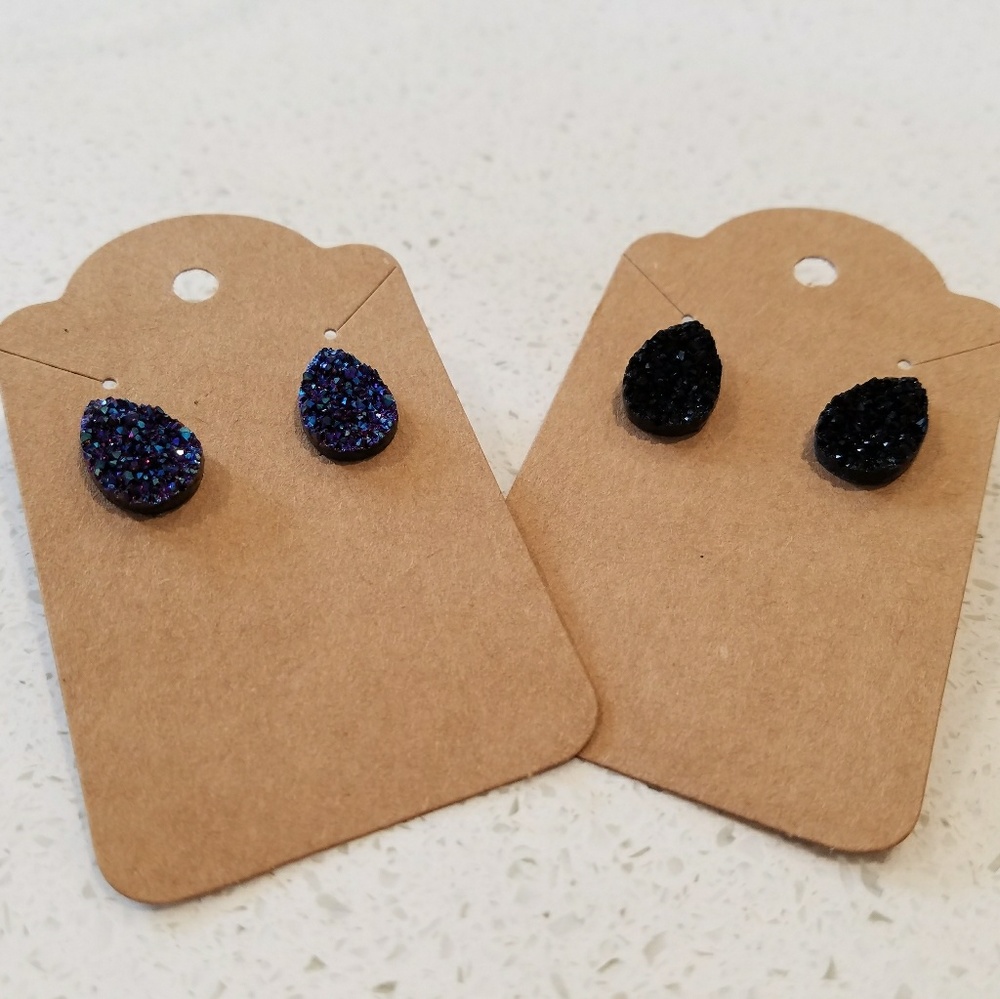 87RWD || Druzy teardrop earrings